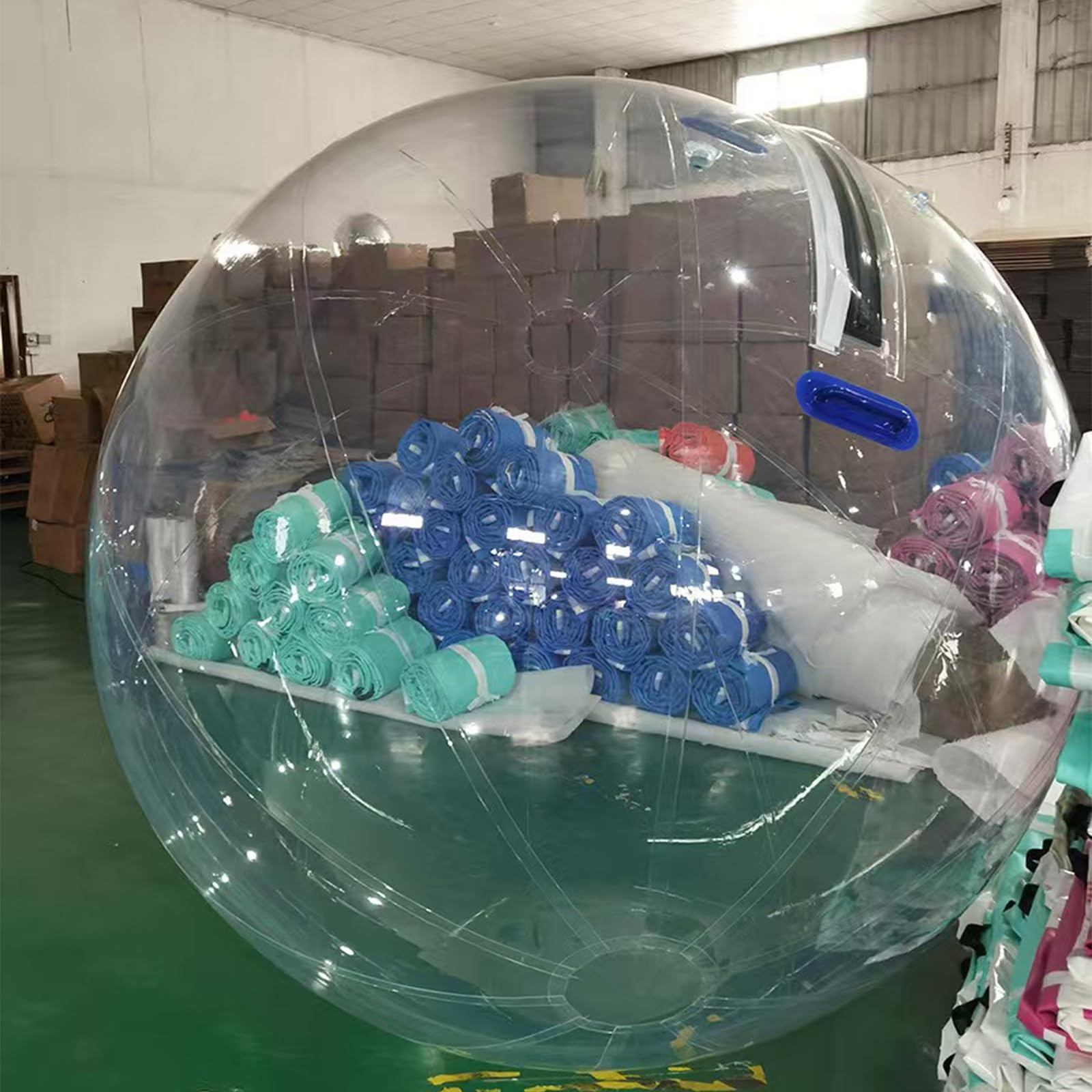 Pallina gonfiabile da passeggio, in PVC, per piscina, lago e spiaggia, con pompa elettrica e cerniera, trasparente