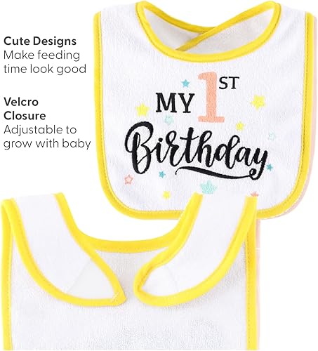 Miniatura 3 de The Peanutshell Juego de baberos de rizo para bebé niño o niña, 10-100% algodón, suaves y absorbentes, conjunto unisex para niño o niña, recién