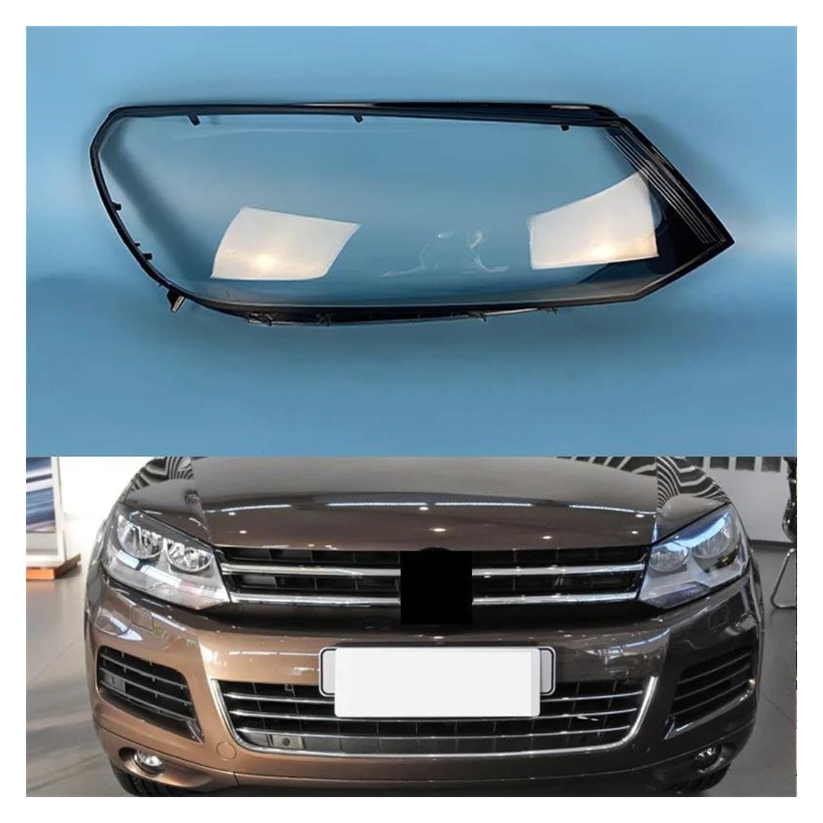 Lentille De Phare Avant Droit Pour VW Touareg 2011-2015 - Coque Transparente En Polycarbonate