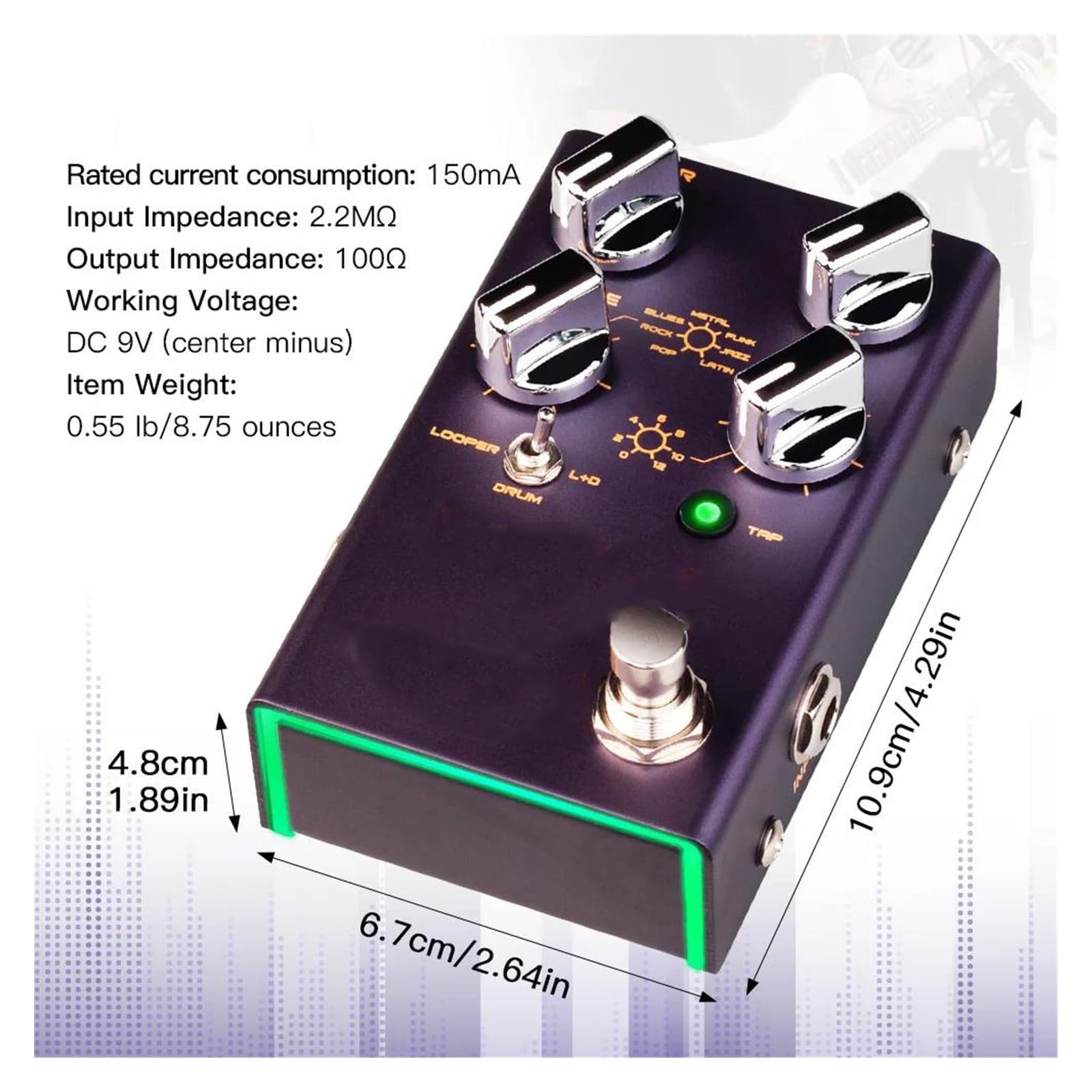 2 W 1 Looper Gitarowy I Pedał Automatu Perkusyjnego 40 Minutowe Nagranie Z Wieloma Efektami(2)