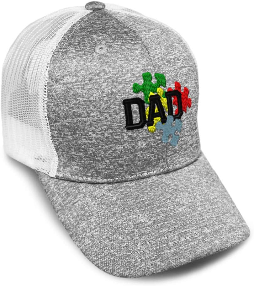 Custom Trucker Hat Jersey Baseball Cap Autism Dad Awareness Logo Embroidery Tri Blend for Men & Women