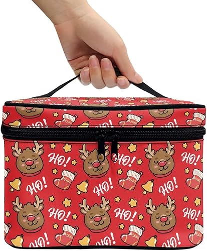 Vista 143 de doginthehole Bolsa de maquillaje, bolsa de cosméticos de viaje, bolsa de aseo portátil grande, organizador de accesorios para mujeres y niñas