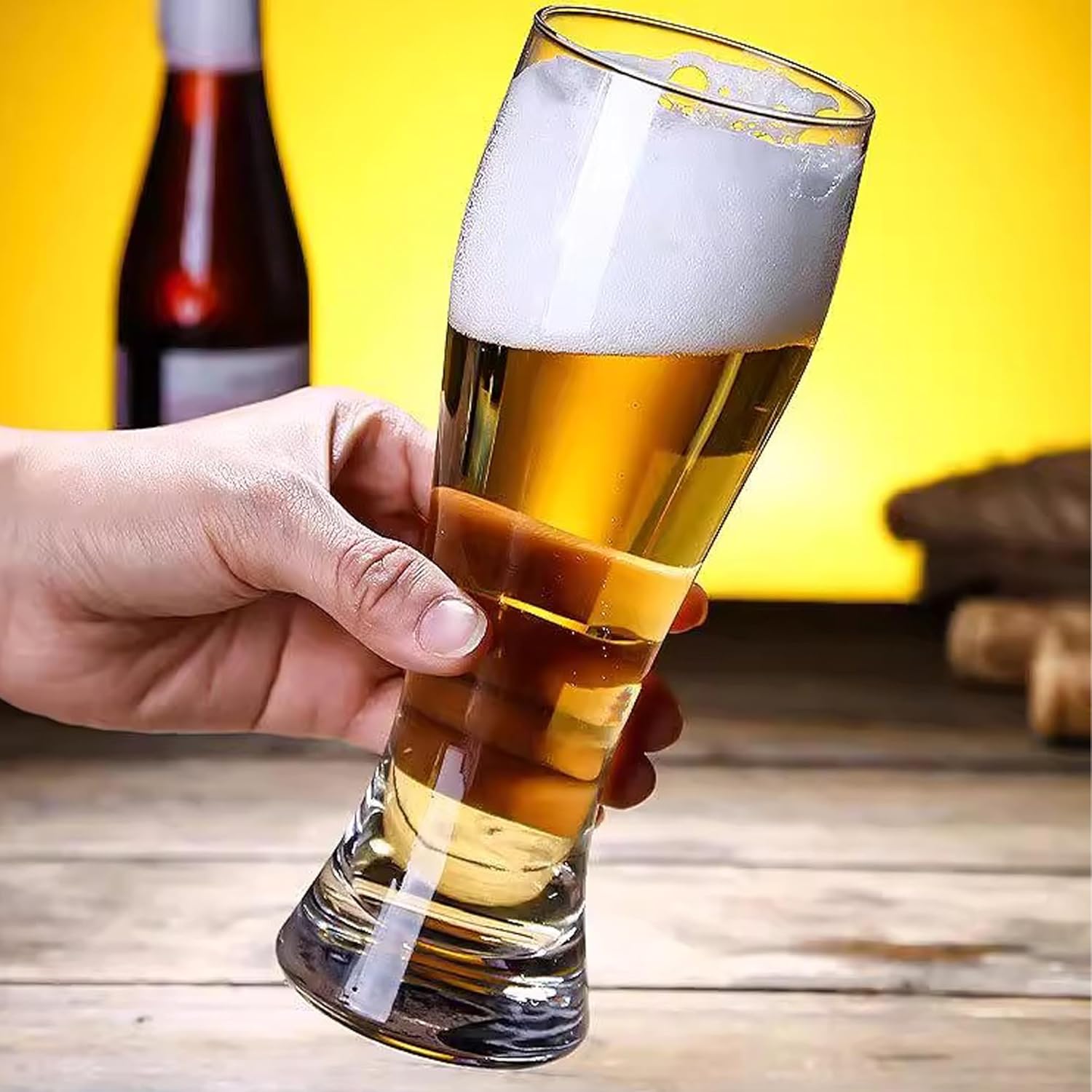 Pilsner Beer Glasses,19oz Bar Glassware,Glasses Drinking Set,Pint Glasses Set of 4, Classics Craft Beer Cups, Mugs and Beer Glasses for Home Kitchen Entertainment - Image 5