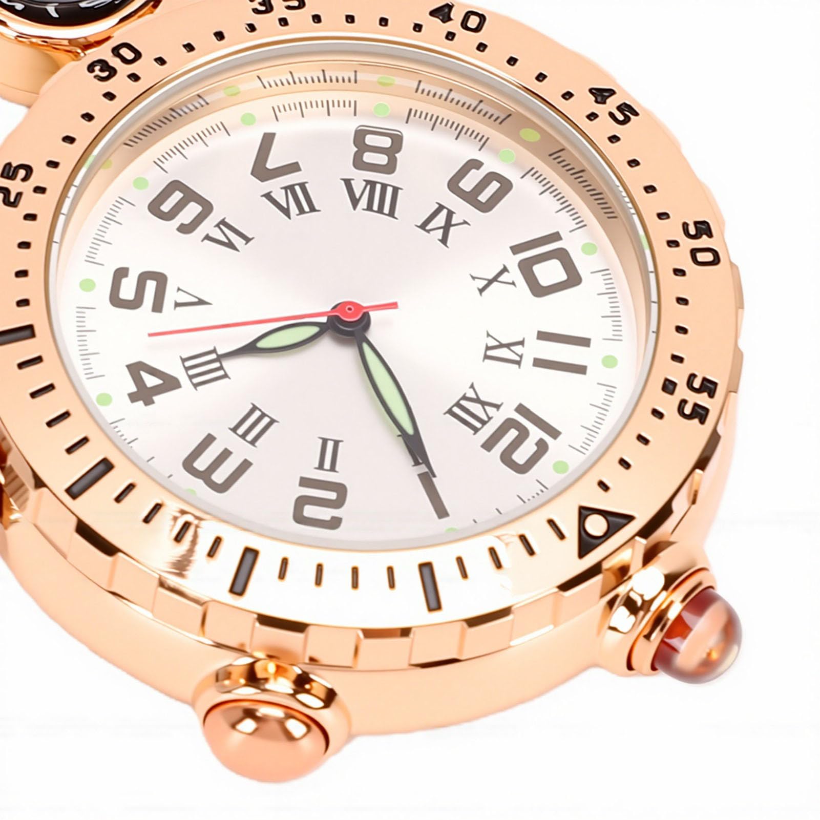 ZJchao Orologio con Moschettone e Bussola, Clip da Tasca, Impermeabile, Antiurto, Quadrante Luminoso, in Acciaio Inossidabile, Ideale per Escursionismo, Campeggio e Avventure All'
