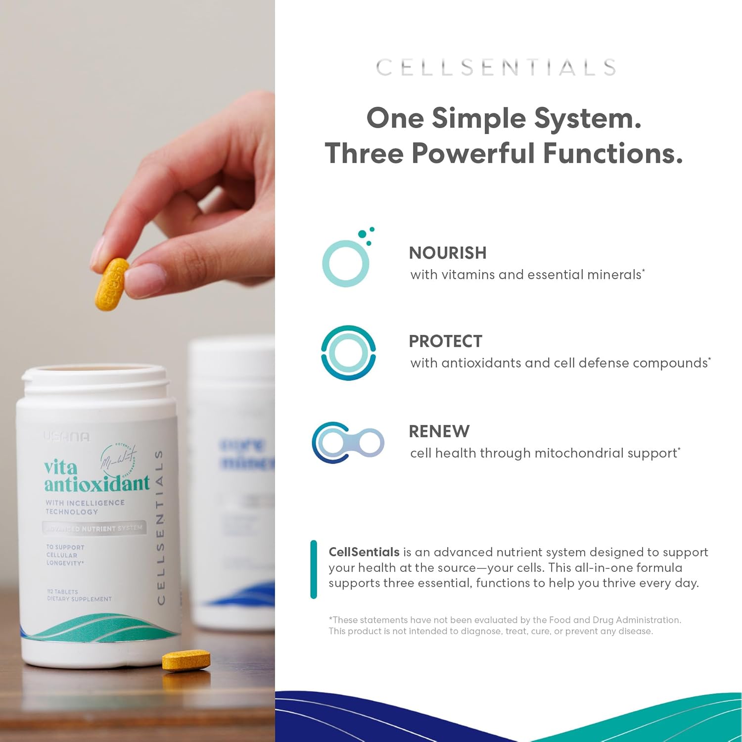 USANA CellSentials - Core Minerals and Vita Antioxidant with InCelligence Technology to Support Total Body Health* - 112 Tablets Per Bottle - 28 Day Supply