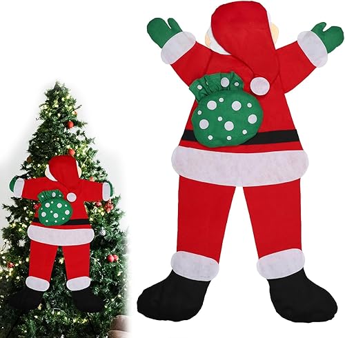 Papá Noel colgante de Navidad, 54.4 pulgadas, decoración de Navidad al aire libre para árbol de Navidad estrellado, decoraciones de Papá Noel para