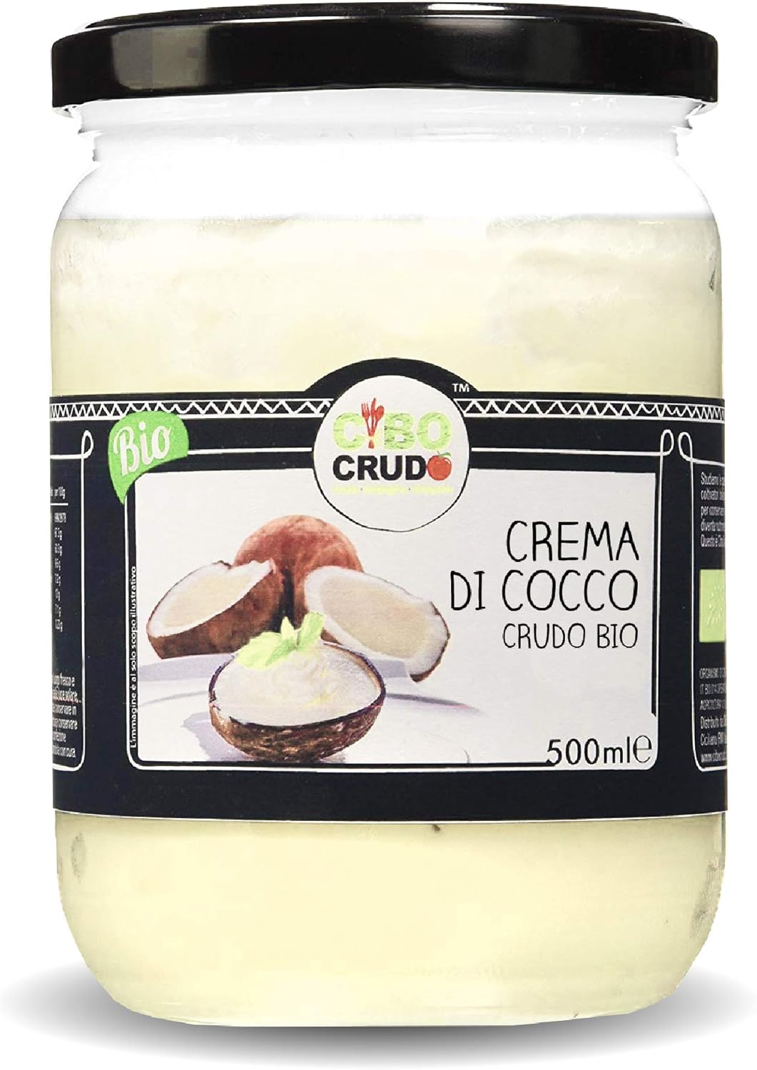 olio di cocco in vasetti di vetro