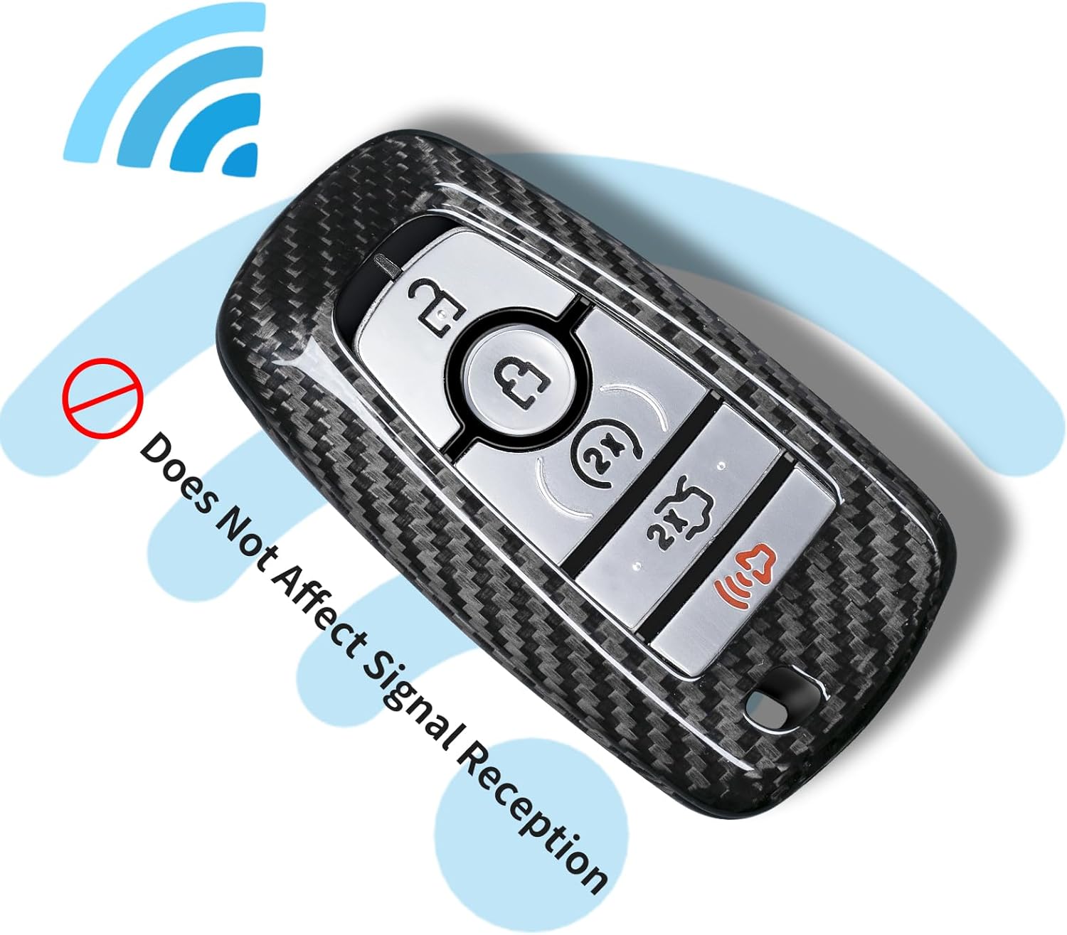 T-carbon Key Fob Cover Fits Ford Bronco F-150 Raptor 2025,Real Glass Fiber Key Case Shell Holder Protector Fits Ford F-250 Raptor Explorer Ranger 2021-2024 Bronco Sport Smart Remote Accessories