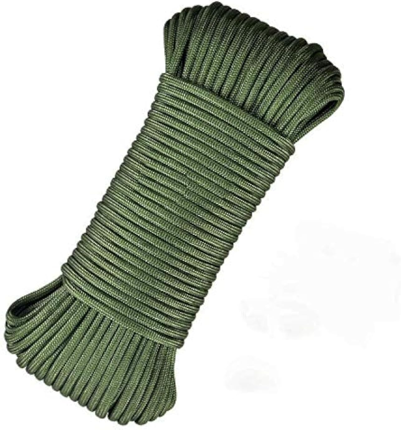 AIRUI 650 Paracord 9 Inner Strands Parachute Cord, 100FT Nylon Outdoor Survival Rope - 620lb Breaking Strength - Olive