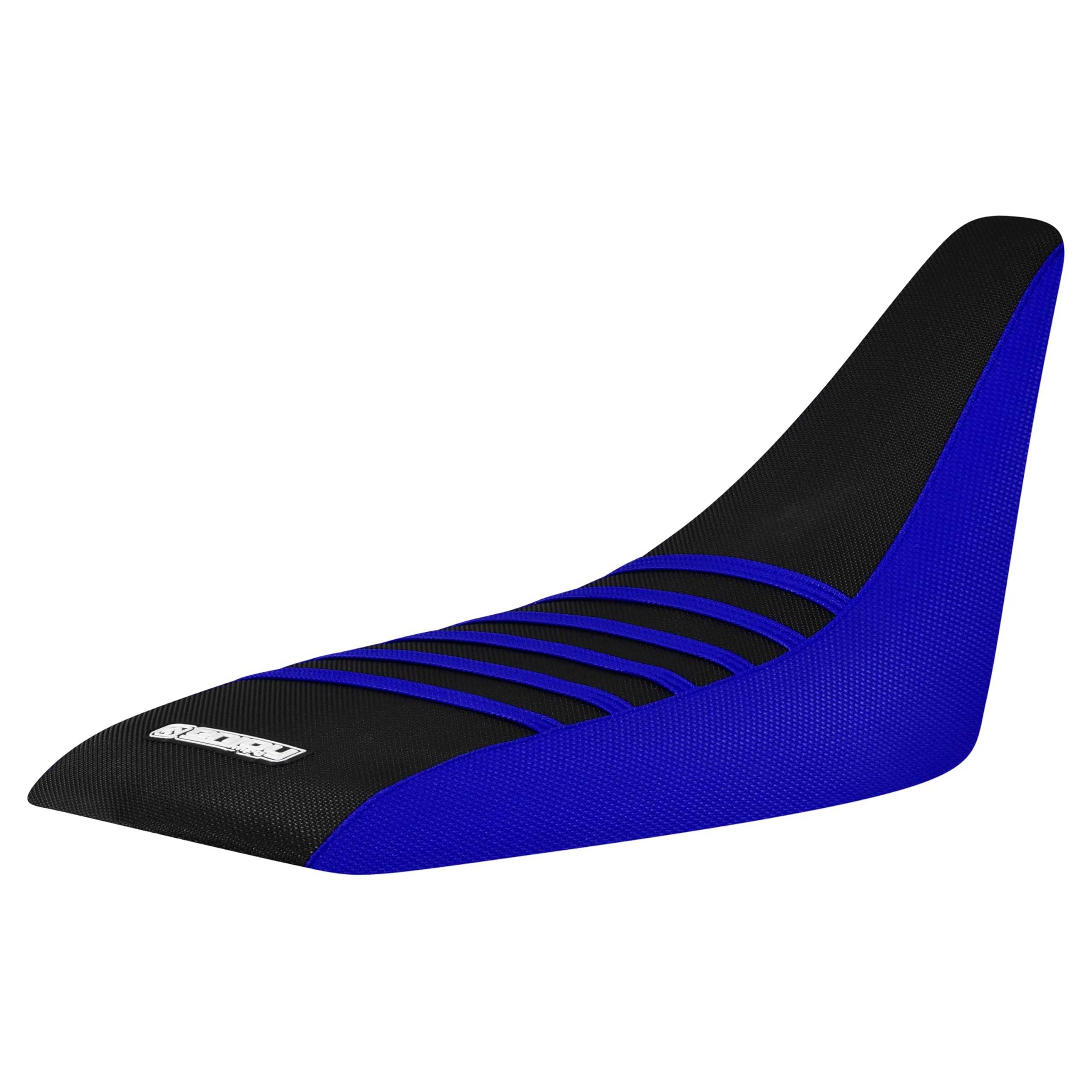 Enjoy Mfg Seat Cover - Compatible with Yamaha 2001-2005 Raptor 660 Raptor 660R - #199 (Blue Sides/Black TOP/Blue Ribs)