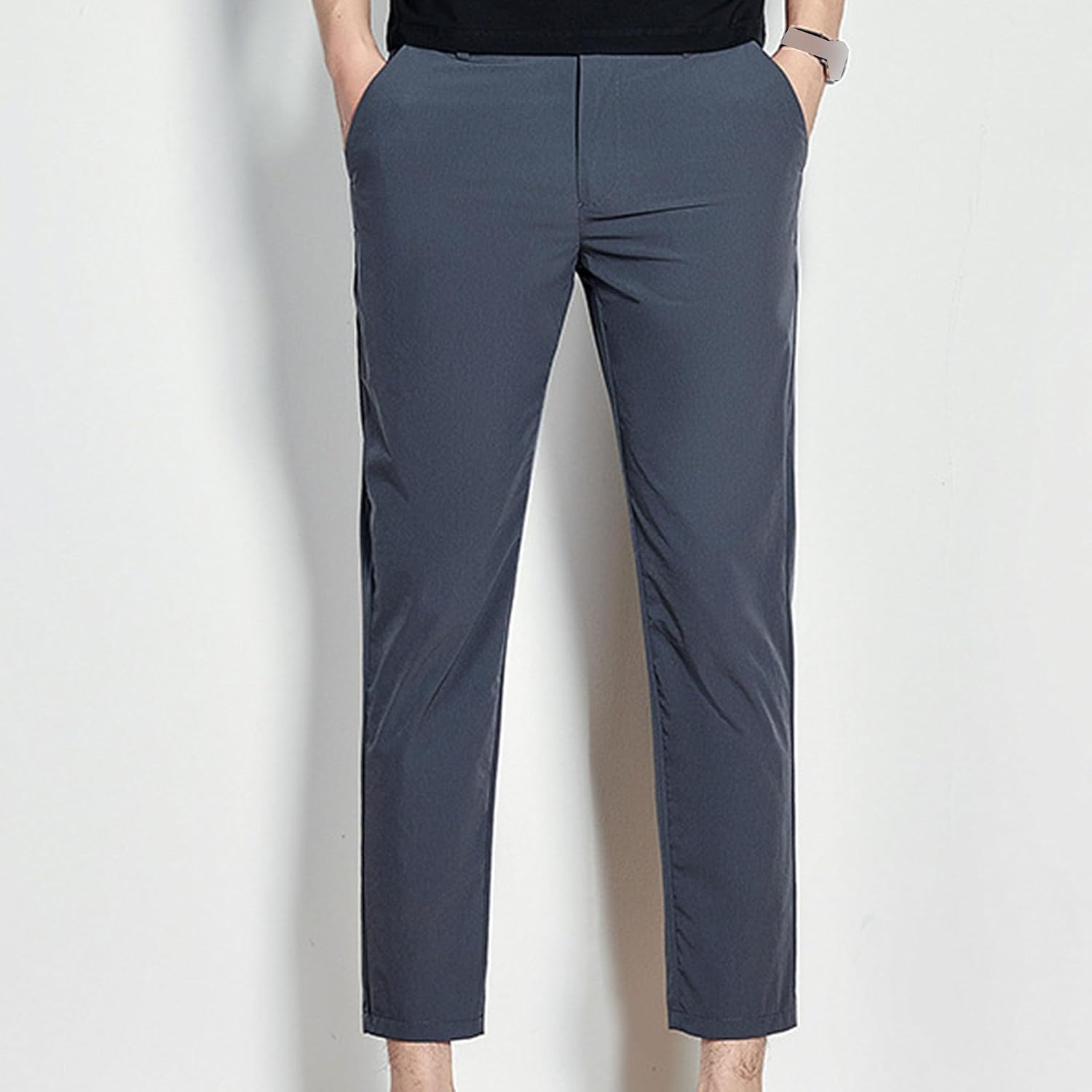 Men's Skinny-Fit Golf Pants Casual Work Dress Pants Lightweight Slim fit Flat Front Tapered Trousers Stretch Twill Pant