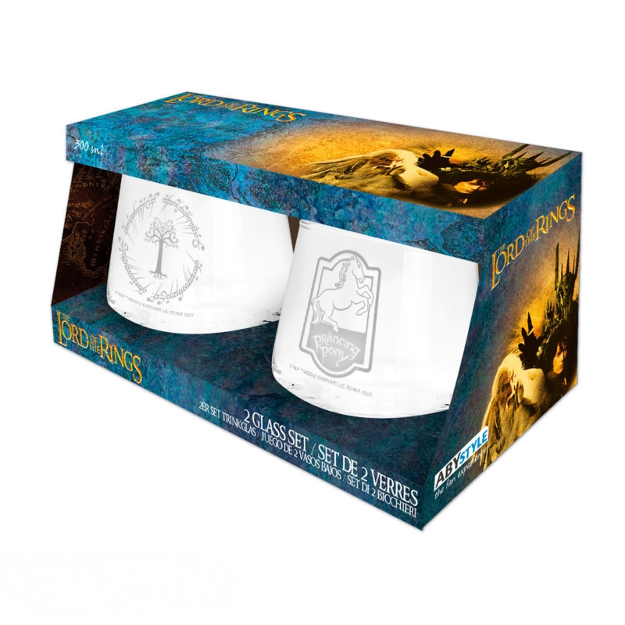 Glas Lord of the Rings - Prancing Pony & Gondor Tree Glass (2 Stck)