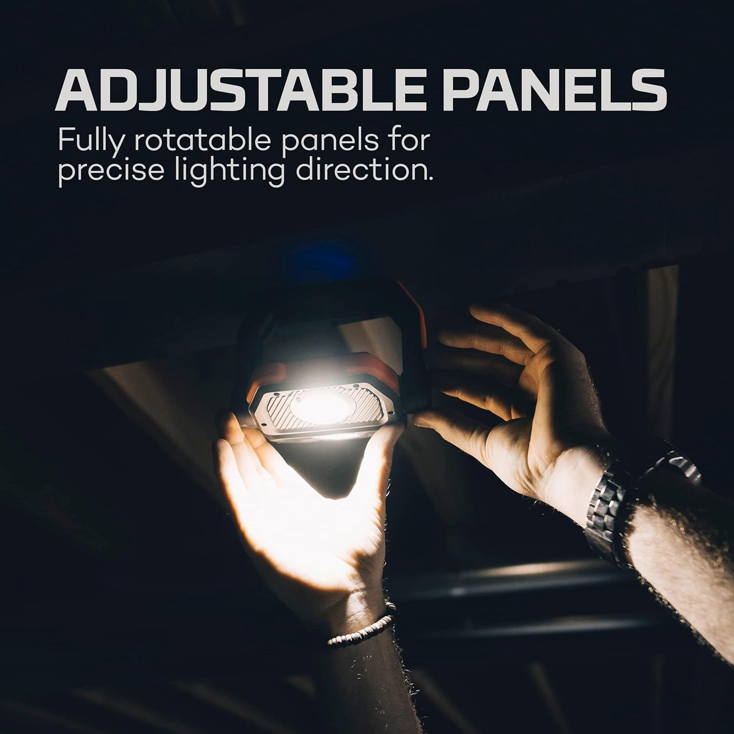 NEBO Master Series WL1500 COB Work Light | 1500 Lumens, 8 Light Modes, Rechargeable LED Light with 4000mAh Power Bank, Waterproof & Durable for Outdoor Use, Includes USB-C Charging Cable