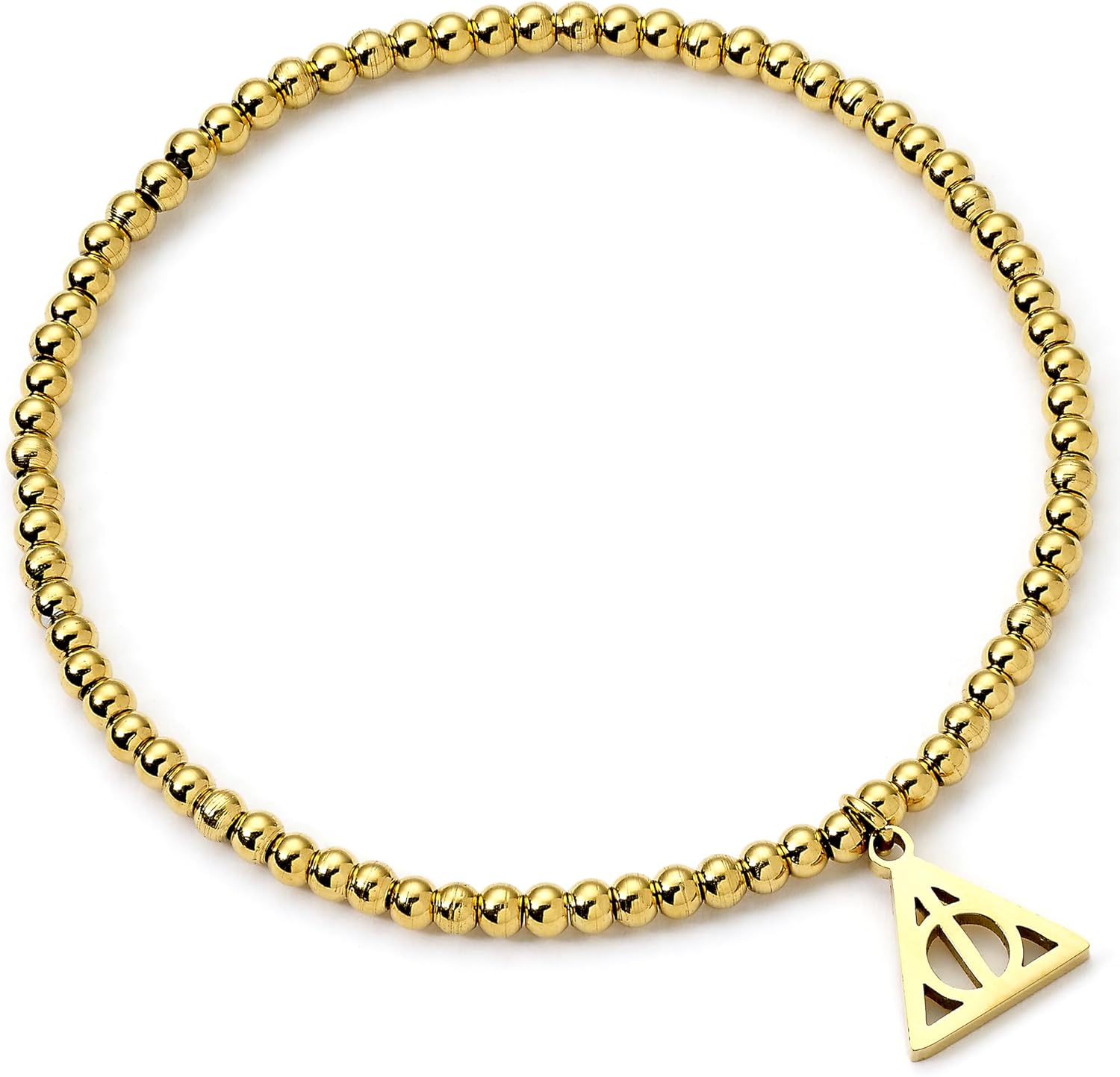Harry Potter Stainless Steel Deathly Hallows Gold Ball Bead Bracelet, One Size, Stainless Steel, No Gemstone