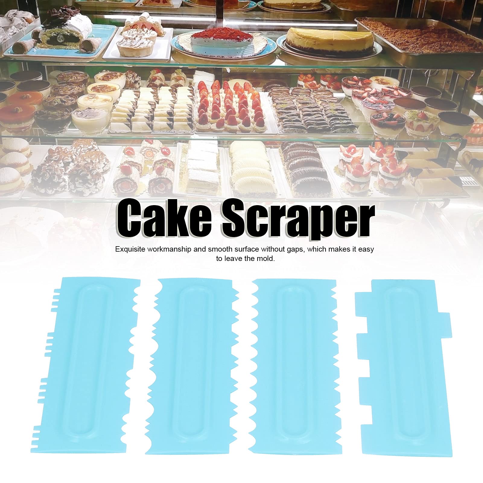 Set Di 3 Raschietti In Plastica Per Glassa E Pasta Di Zucchero - NANHONG, Spatole Piatte E Dentellate Per Decorazione Torte (colori Assortiti Casuali) - 3