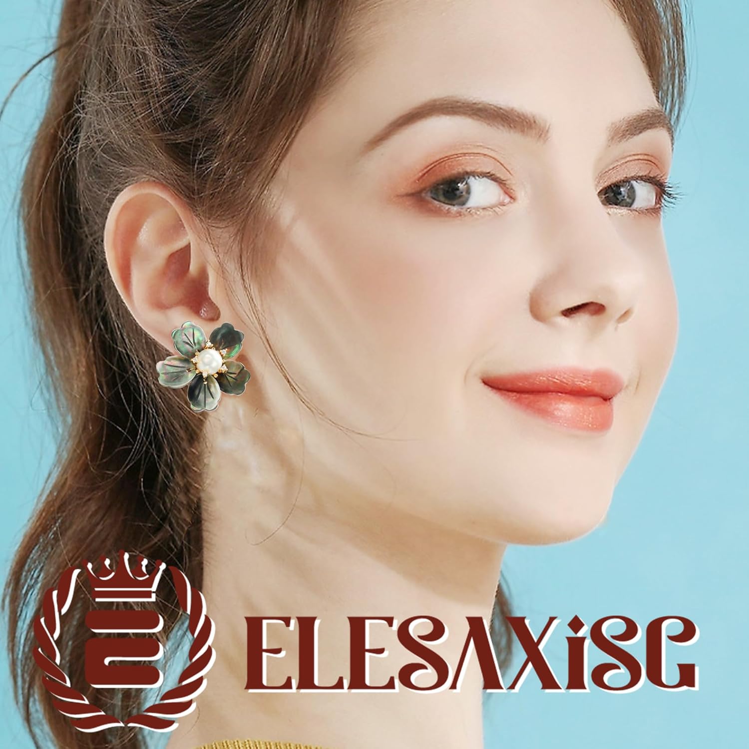 ELEXIS Amethyst Flower Mother Of Pearl Earrings For Women Dangle Handmade Trendy Wedding Pretty Purple Hanging Earrings Engaged Bridesmaid Lavender Haze Vintage Jewelry Gift For Mom - Image 9