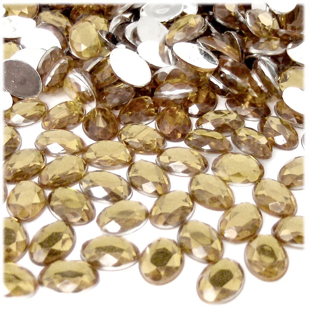 The Crafts Outlet 144pc Rhinestones Oval 10x14mm - Flatback Light Orange