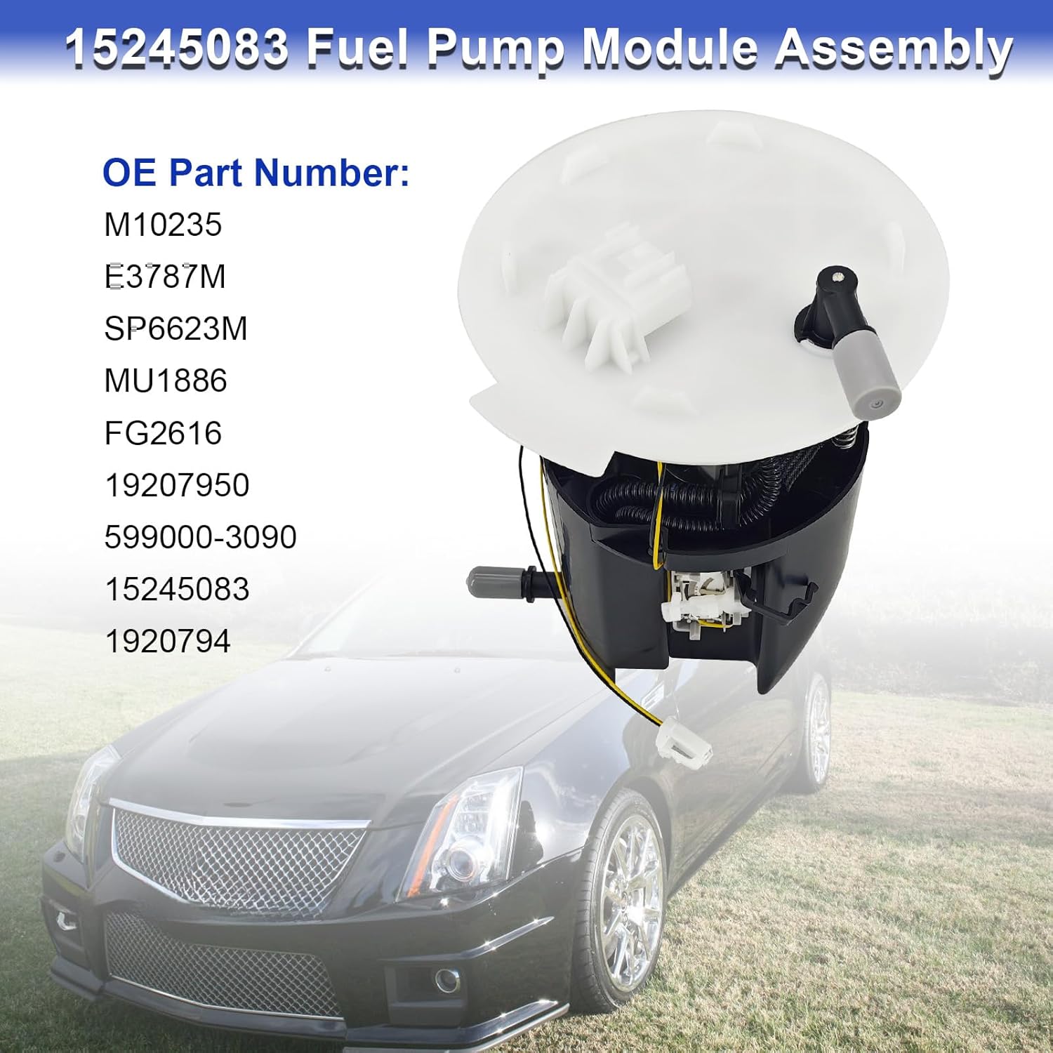 15245083 Fuel Pump Module Assembly Compatible with Cadillac CTS 6.2L 2009-2015, Replacement for FG2616 M10235 E3787M SP6623M MU1886 19207950 599000-3090 19207949