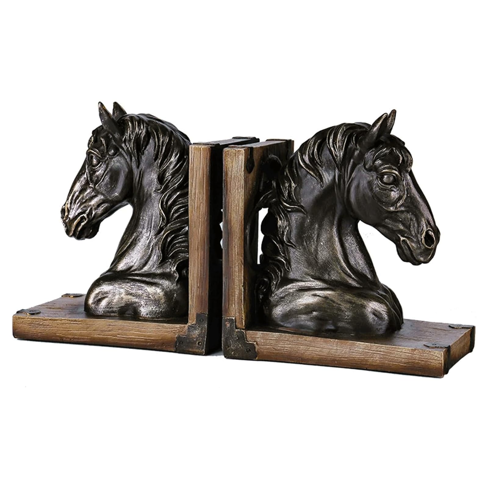 Sujetalibros de Resina sujetalibros Vintage tapón de Libro Resistente con diseño de Cabeza de Caballo Decorativa sujeta Libros Extremos de Libro únicos