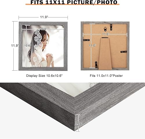 Vista 366 de Marco gris rústico de 18 x 24 pulgadas, marco para póster de 18 x 24 pulgadas, color gris envejecido, grande, retro, natural, 24 x 18 pulgadas