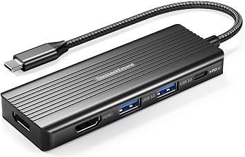 USBC to HDMI, DockteckExpand 5-in-1 USB C Hub with Dual HDMI 4K@30Hz, 2 USB 3.0 Ports, 100W PD Charging Compatible with MacBook, Dell, Chromebook & More