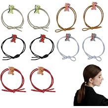 10 Pcs Elastic Hair Ties with Dinosaur Hair Bands Five Styles Bands Ponytail Holders for Women Girls Kids