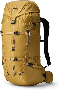 Gregory Alpinisto 50L Alpine Climbing Backpack, AirCushion Backpanel, Gear Attachments, Padded Hipbelt, Hydration Sleeve reservoir not included, Medium/Large, Alpine Glow