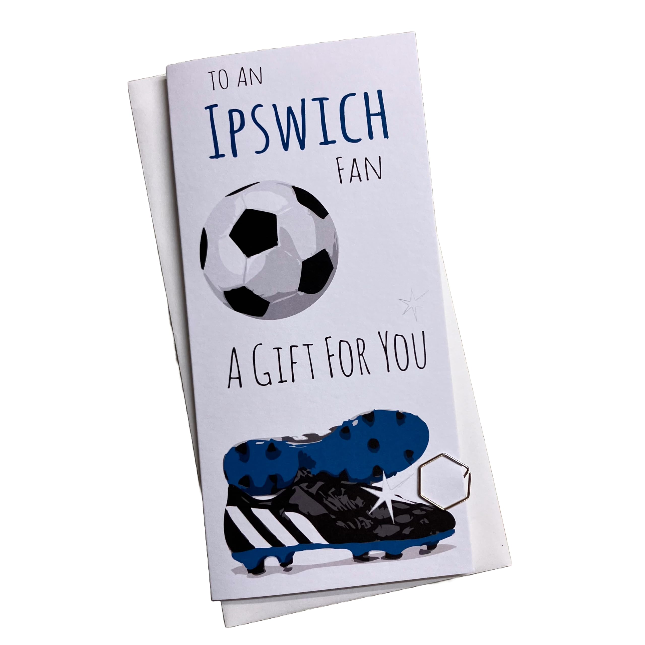 WHITE COTTON CARDS 1 x Ipswich Town FC Football Birthday Money Wallet (WBW-F103)