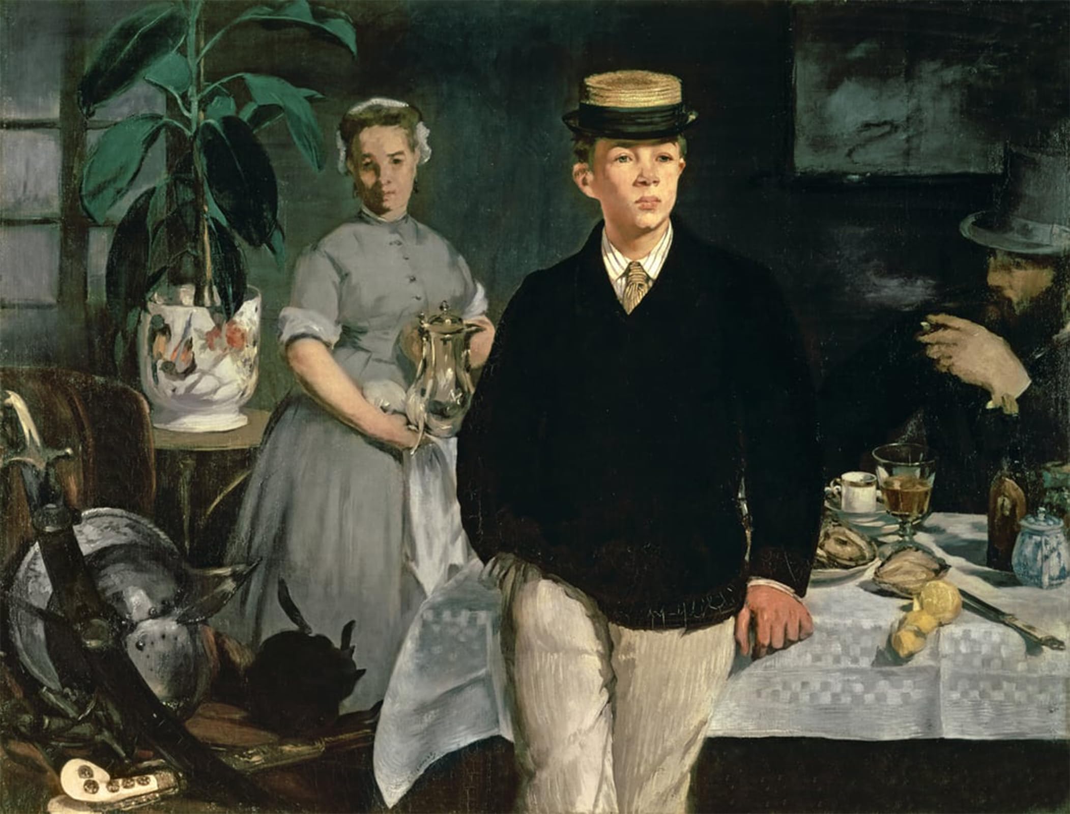 ARTXLXXBN Famous Painting Art Wall Decor Abstract Art Picture Luncheon in the Studio by Edouard Manet Animal Pictures for Home Decor 60x90cm
