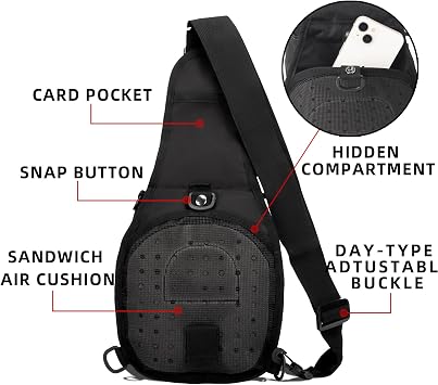 J.SH Tactical Sling Bag for Men, Crossbody Bag Military Shoulder Bag 9L