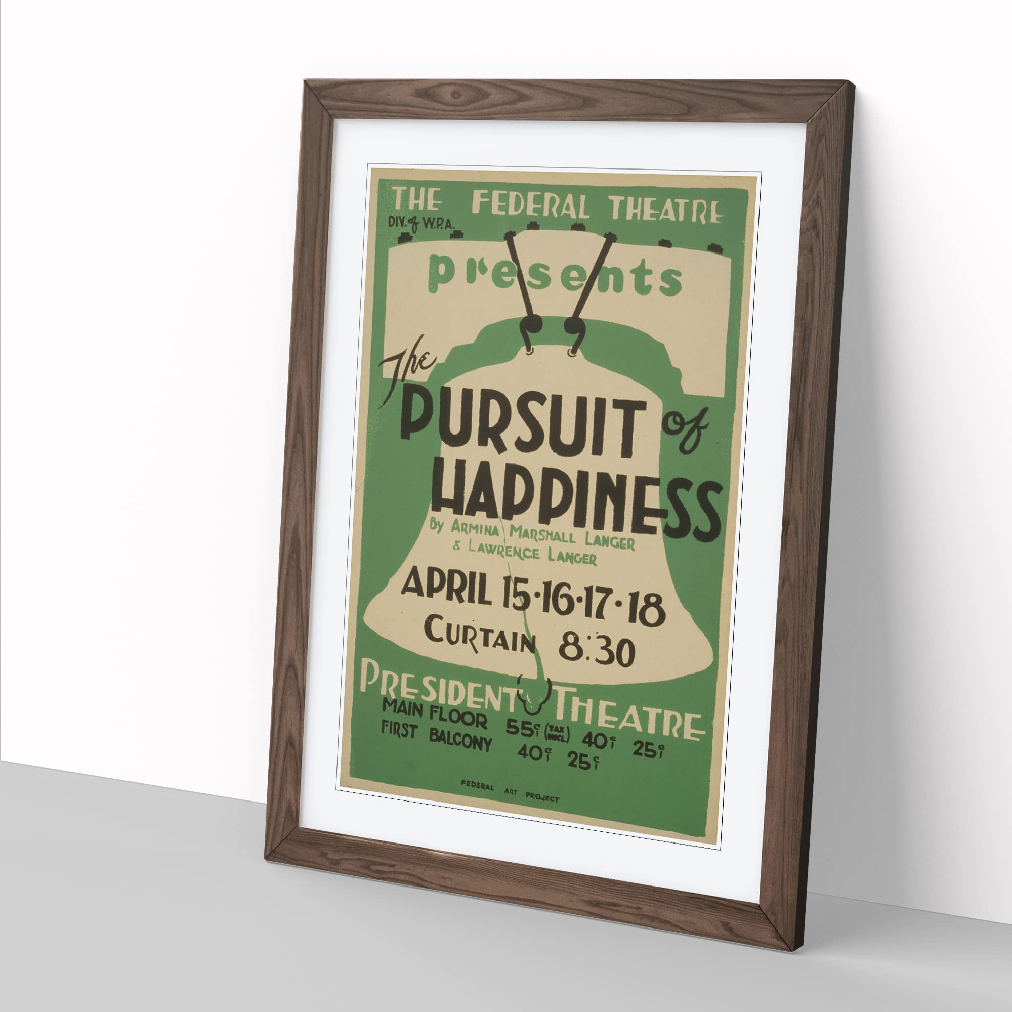 Wpa Pursuit Of Happiness Theatre Poster Vintage Framed Wall Art Print - Image 2