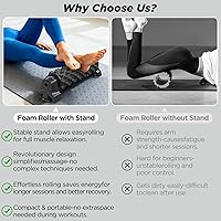 Vista 6 de Foam Roller with Stand, 21 inch Trigger Point Deep Tissue Massage Foam Roller with Suction Cup,Medium Density Grid Bracket Foam Rollers, Myofascial