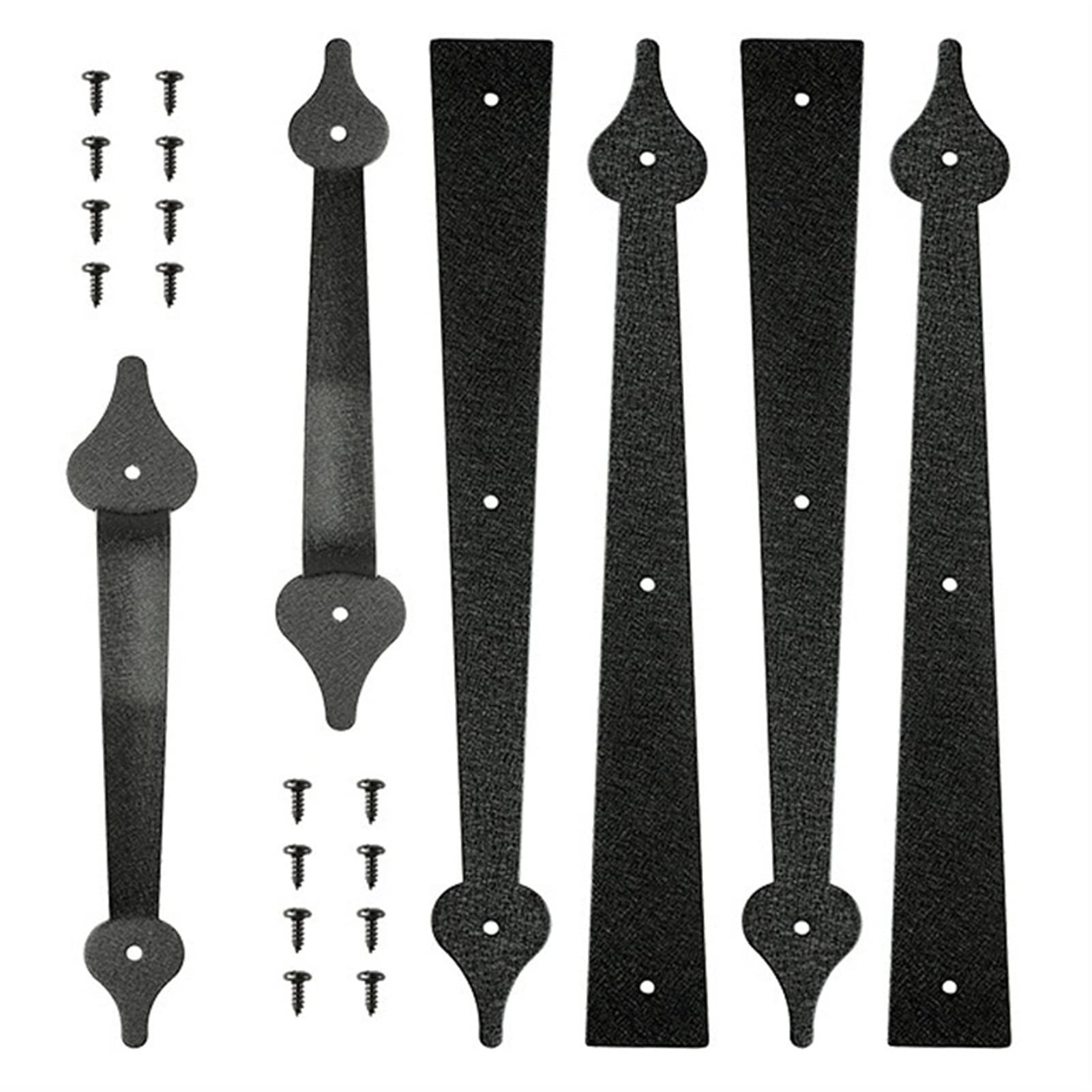 6Pcs/Set Garage Door Handle Hinges, Decorative Garage Door Hardware Kit for Garage Door Barn Door Hinge