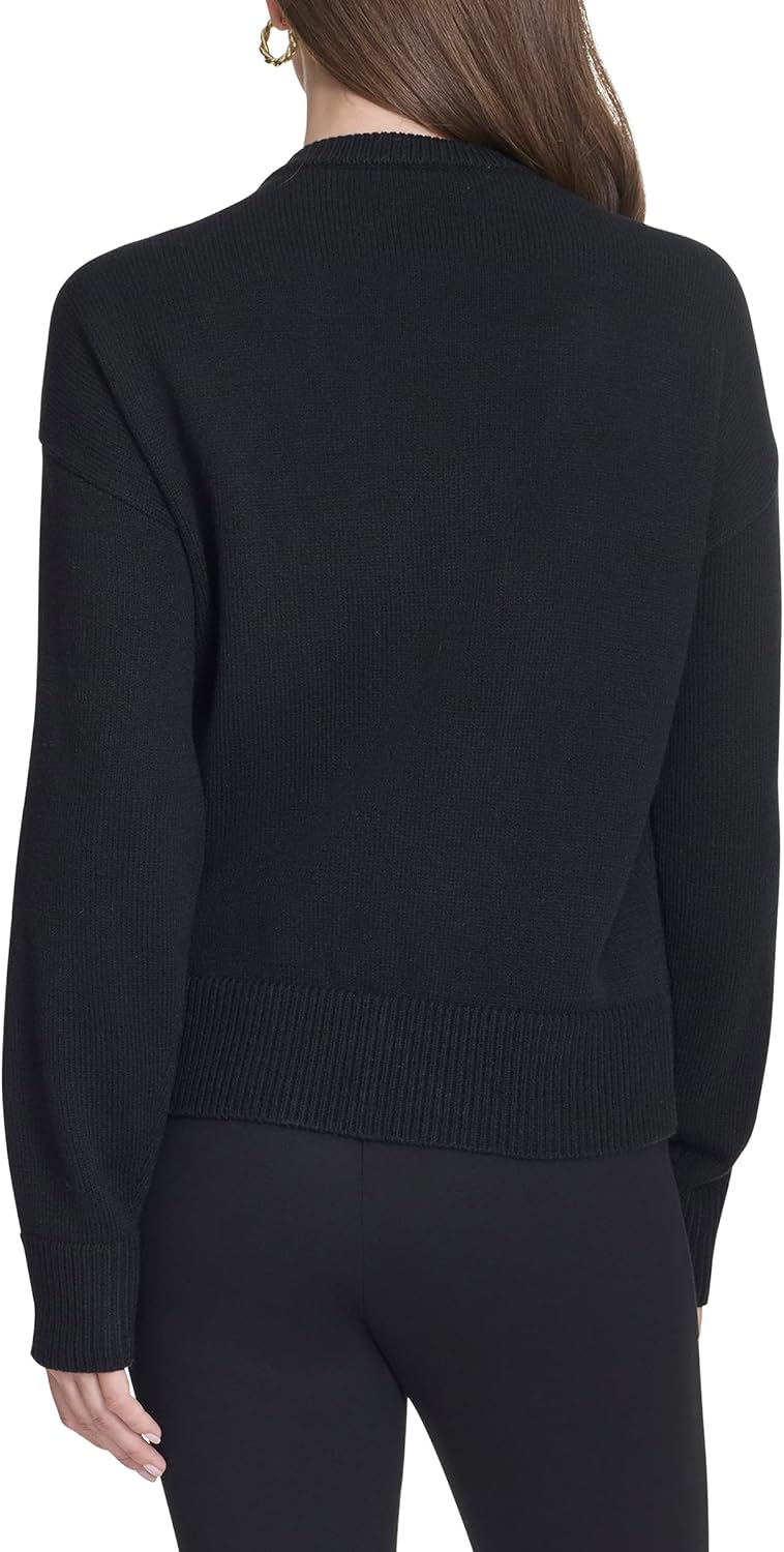 Halston Women's Vneck Chain Hardware Sweater