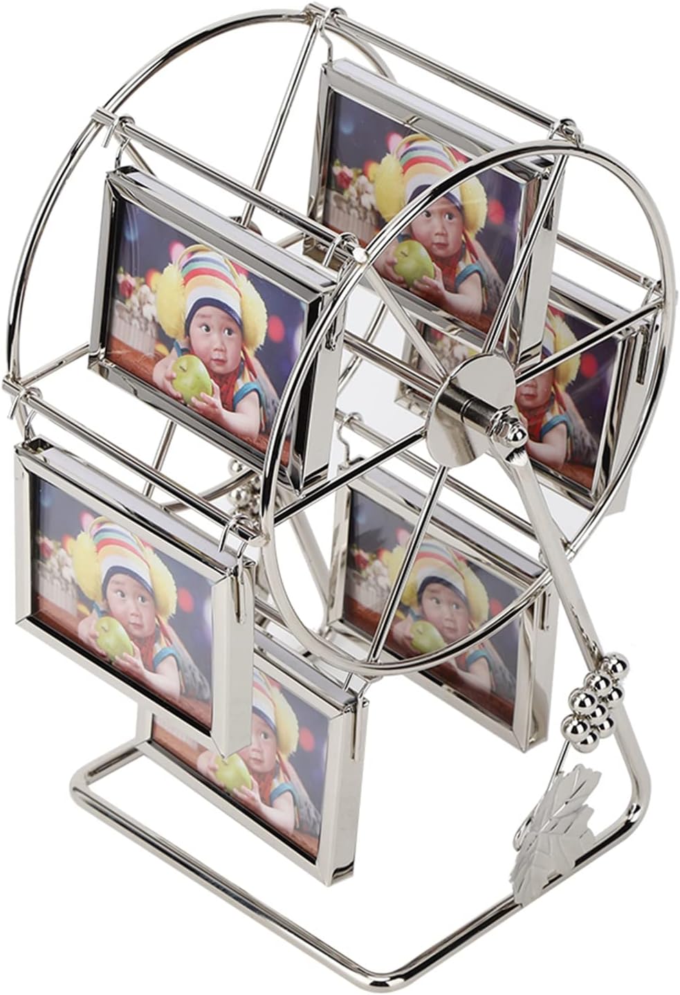 Rotating Ferris Wheel Picture Frame, Desk Table Top Vintage Photo Frame, Personalized Family Photo Frame Display for 12 Photos, NOENNULL7gr9kq540v