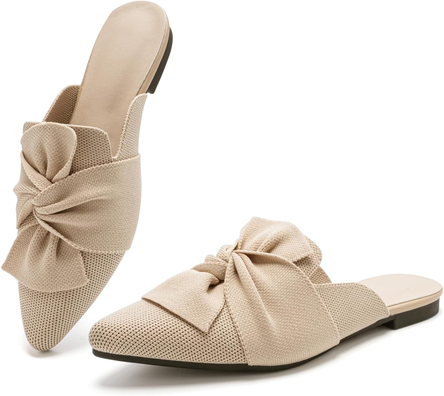 Mules Women Pointed Toe - Comfortable Knit Design