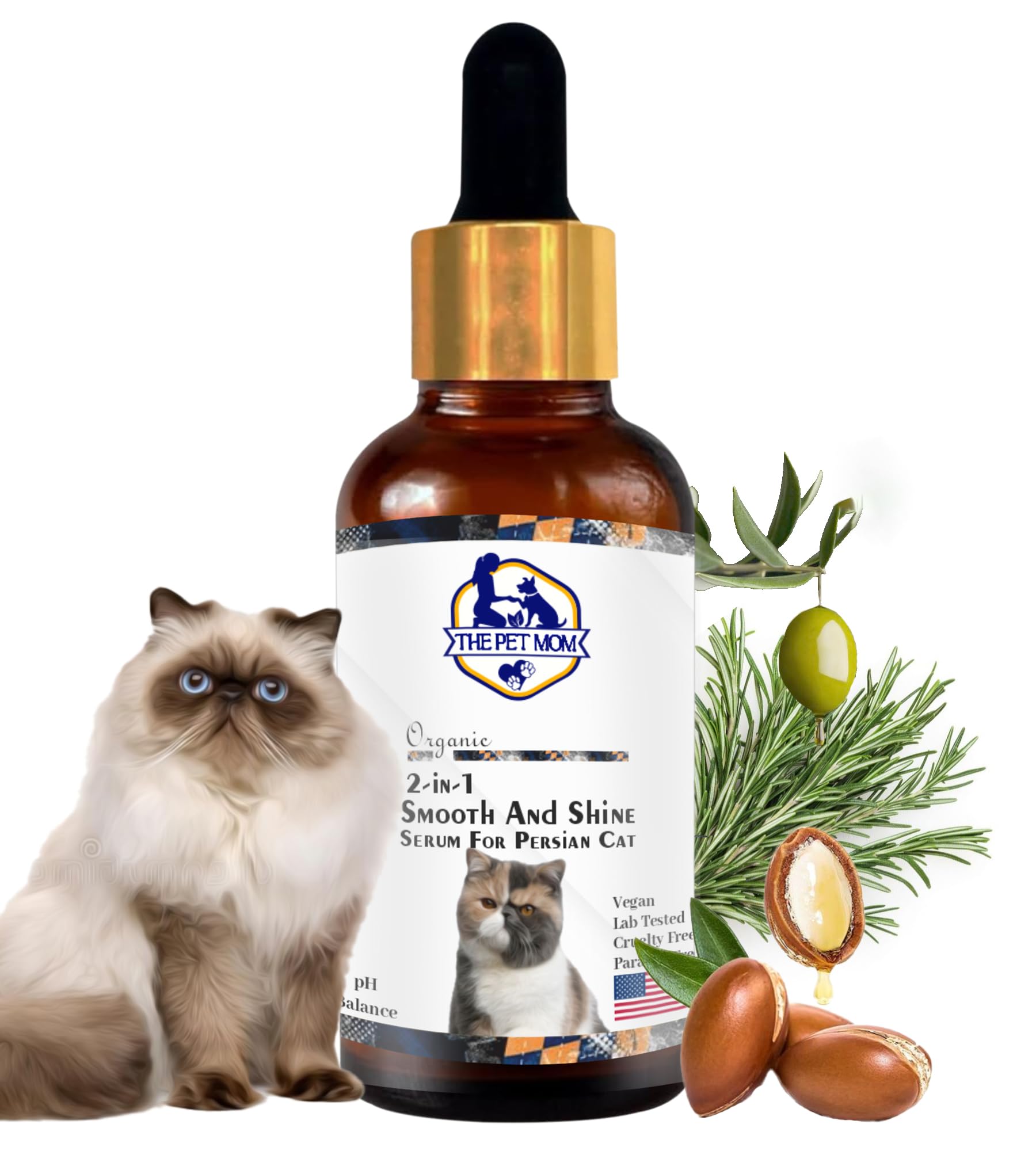 The Pet Mom Organic 2 In 1 Smooth & Shine Cat Serum For Persian Cat, Kitten |Hair Serum For Silky, Smooth & Frizz-Free Hair With Goodness Of Vitamin E, Argan, Oliver, Rosemary Oil |All Cat Breed –30ml-image-29