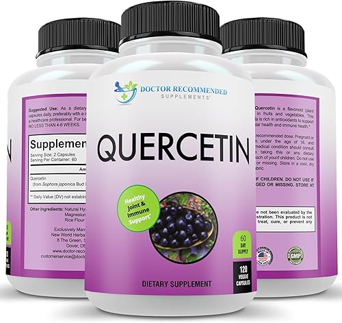 Miniatura 7 de Quercetina 1000 mg por porción  Suplemento vitamínico para apoyar la salud cardiovascular, respuesta inmune y antiinflamatorio, (vegano  sin OMG)