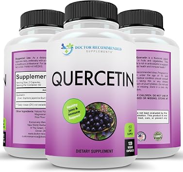 DOCTOR RECOMMENDED SUPPLEMENTS Quercetin 1000mg Per Serving - 120 Veggie Capsules, Vitamin Supplement, 60 Day Supply, Vegan and Non-GMO