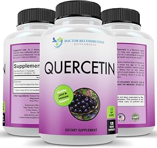 Quercetin 1000mg Per Serving - 120 Veggie Capsules, Vitamin Supplement, 60 Day Supply, (Vegan and Non-GMO)