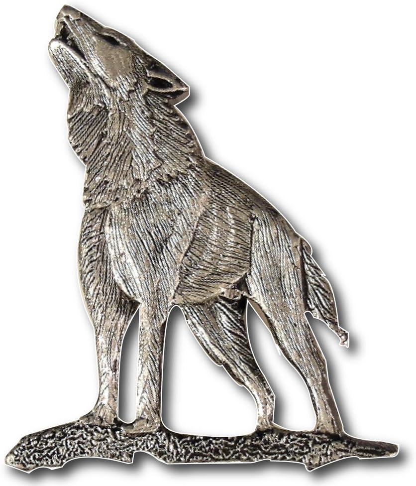 StockPins Howling Wolf Lapel Pin – Pewter Viking Brooch for Men and Women, Lone Wolf Cloak Pin, Motorcycle Vest and Jacket Accessory, Perfect for Animal Lovers