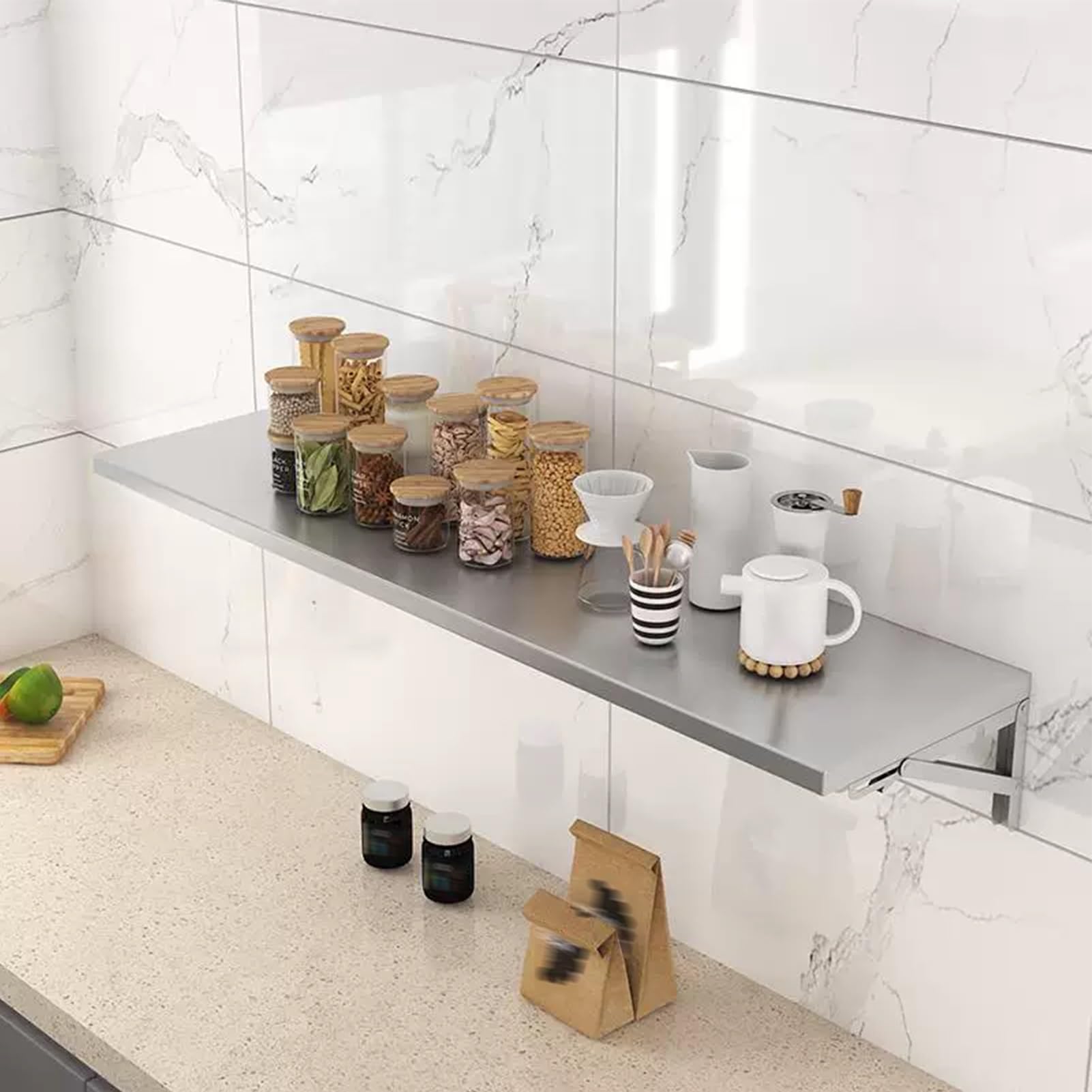 Étagère pliante murale table flottante rabattable pour petits espaces