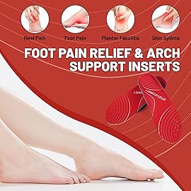 STSVZORR 240 lbs+ Plantar Fasciitis Insole Arch Support Insert Foot Pain Relief Women, Men Orthotic Insole Flat Feet Heel Spur Comfort Standing All Day, Work Boot Shoe Insole, Size 10-290MM
