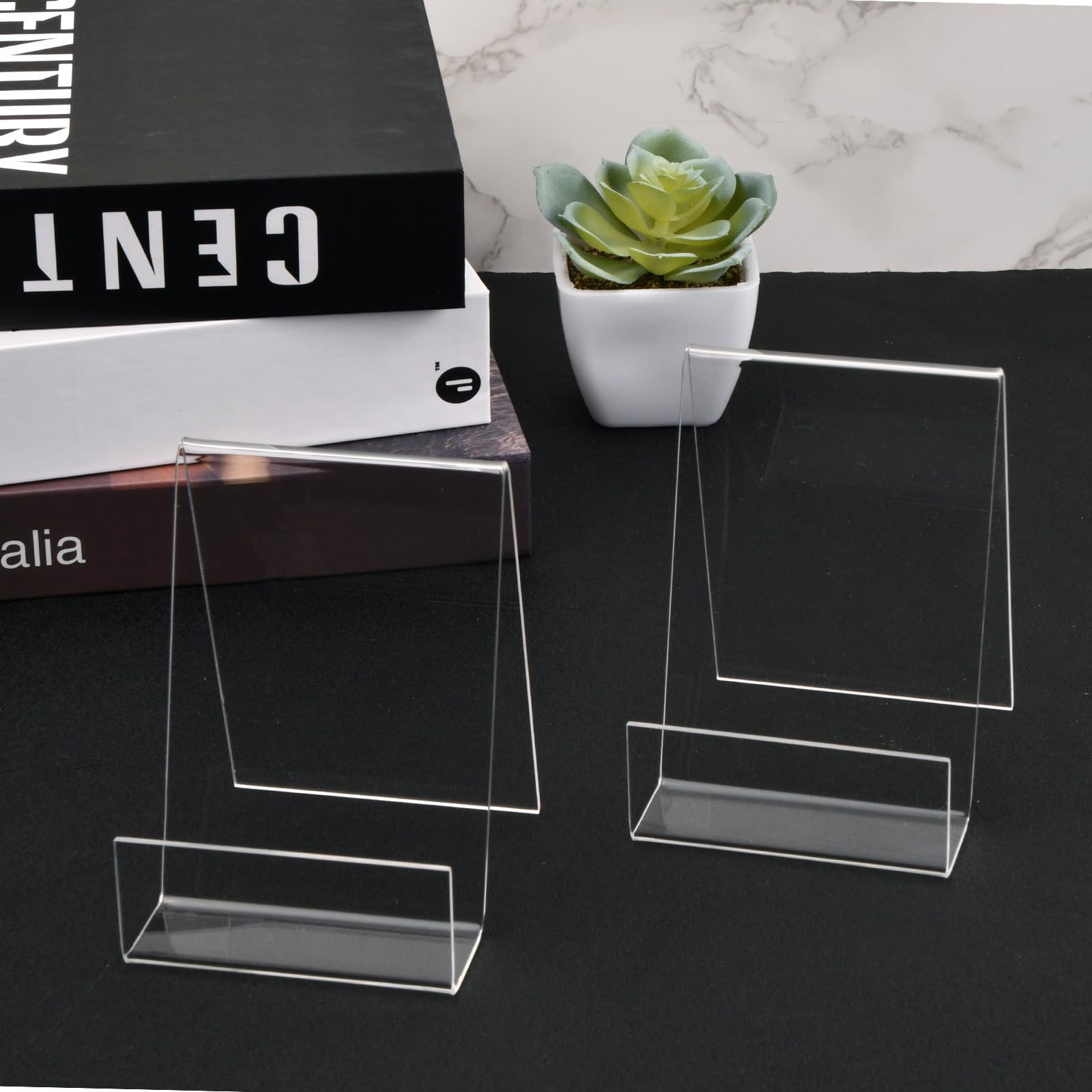Porte-Livres Acrylique Transparent - Lot De 5 Supports Pour Livres 10x15cm