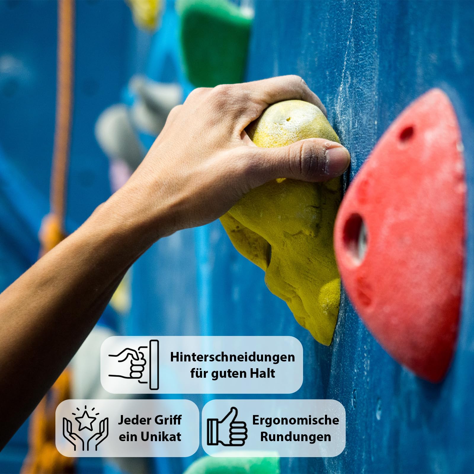 ALPIDEX 60 Prese d'Arrampicata | Dimensioni L, M, S, XS | Superficie Arrampicata 4-8 m² | Set Blocchi Prese d'Arrampicata