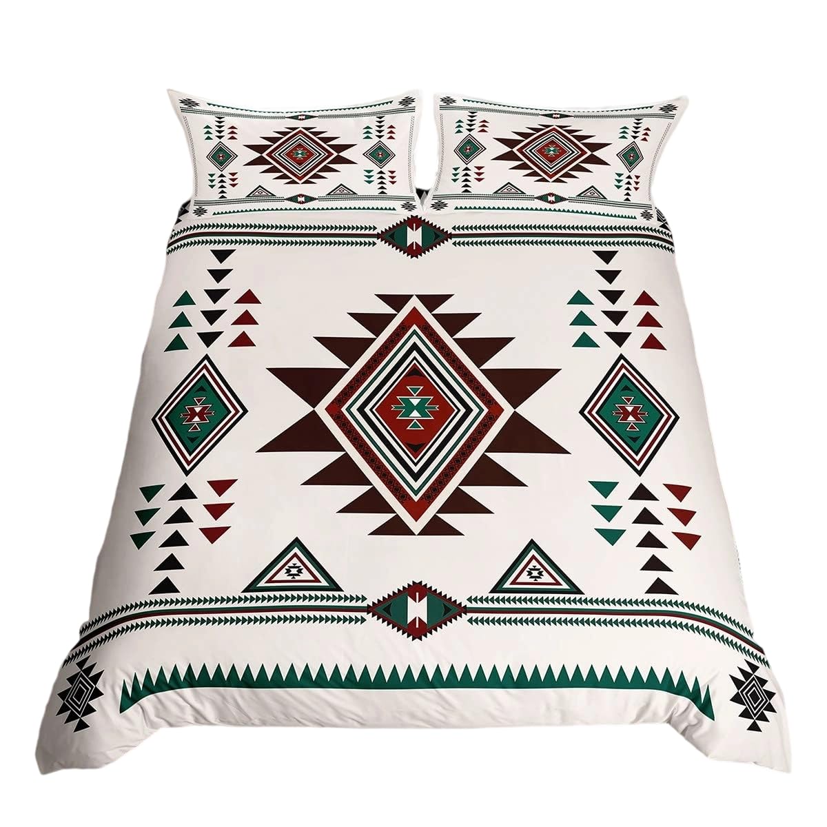 Homewish Multi 06 Boho Aztec King Size Duvet Cover Set For Teens Adults - Southwestern Bohemian Bedding With 2 Pillowcases - Ethnic Tribal Arrow Pattern Quilt Cover All Season - Vintage Western Bed Set