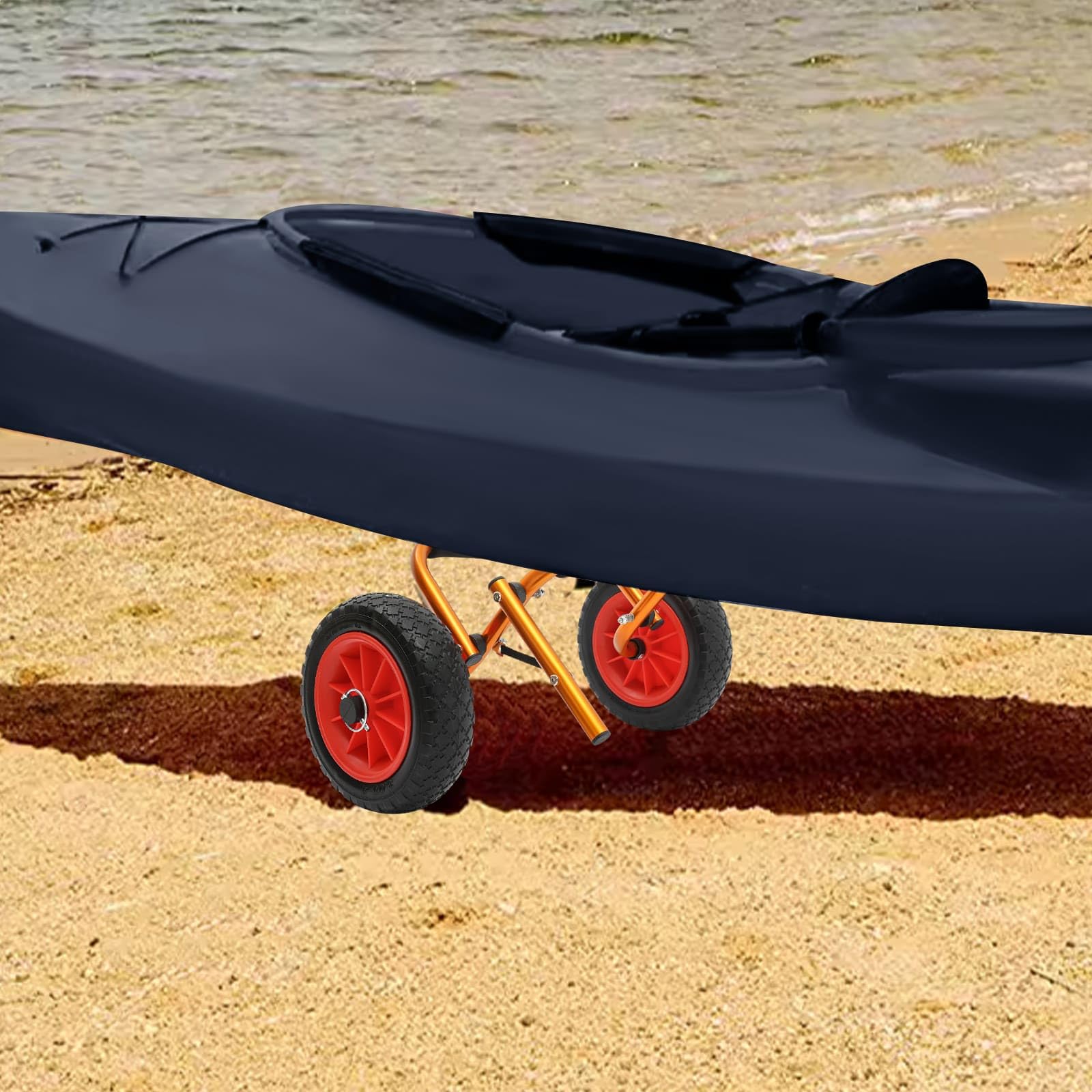 Składany wózek kajakowy z amortyzującą pianką i paskiem, do kajakarstwa, małych łodzi, paddleboardów