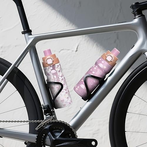 Miniatura 8 de PIQUEBAR Botella de agua aislada para niños de 17 onzas y botella de agua deportiva de 24 onzas, botellas de agua de metal al vacío de acero