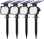 Éclairage solaire extérieur,Éclairagesolaire extérieur 23 LED 3 Modes d'éclairage Pleins feux solaires allumés et éteints, IP67 Étanche pour jardin, jardin et paysage extérieur 4 Pack (blanc chaud)