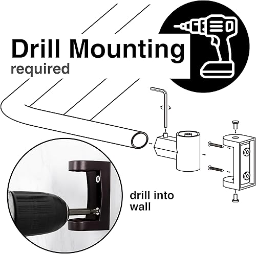 Miniatura 9 de JS Jackson Supplies - Barra de ducha doble y curva, estructura de metal, ajustable entre 44 y 70 pulgadas, varillas de aluminio y accesorios de